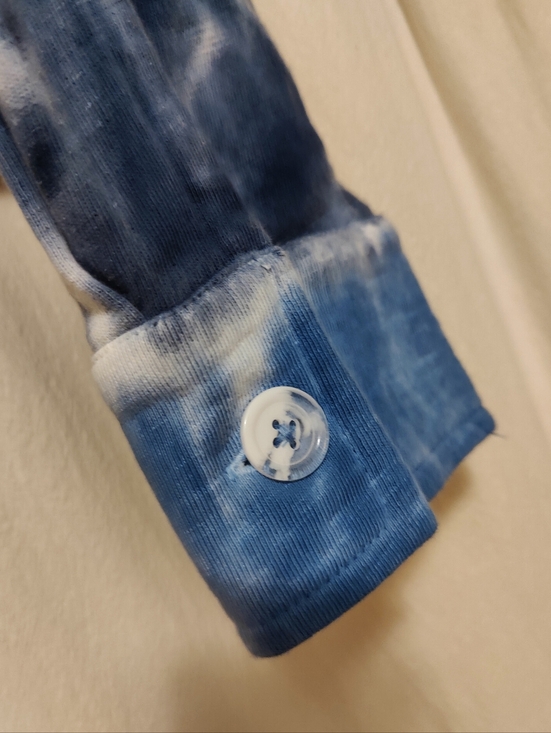 APNY Raw Edge Indigo Tie-dye French Terry Jacket, Size L - Picture 7 of 14